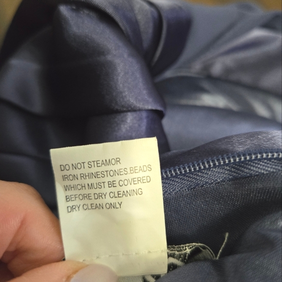 Patra deep periwinkle navy blue tiered maxi mother of the bride evening gown - Picture 9 of 9